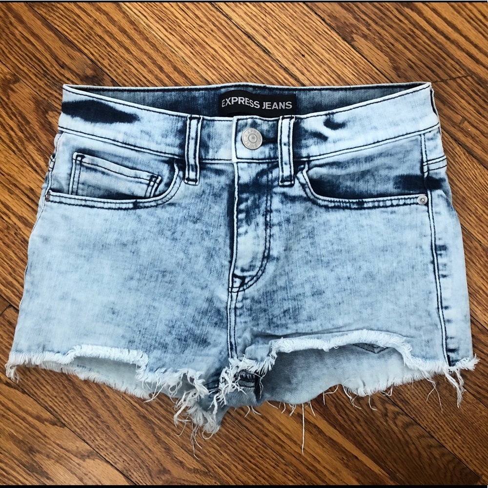 EXPRESS Acid Wash Jean Shorts